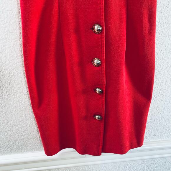 Vintage All that Jazz 80s mini red button up dress size 4 - Picture 3 of 6